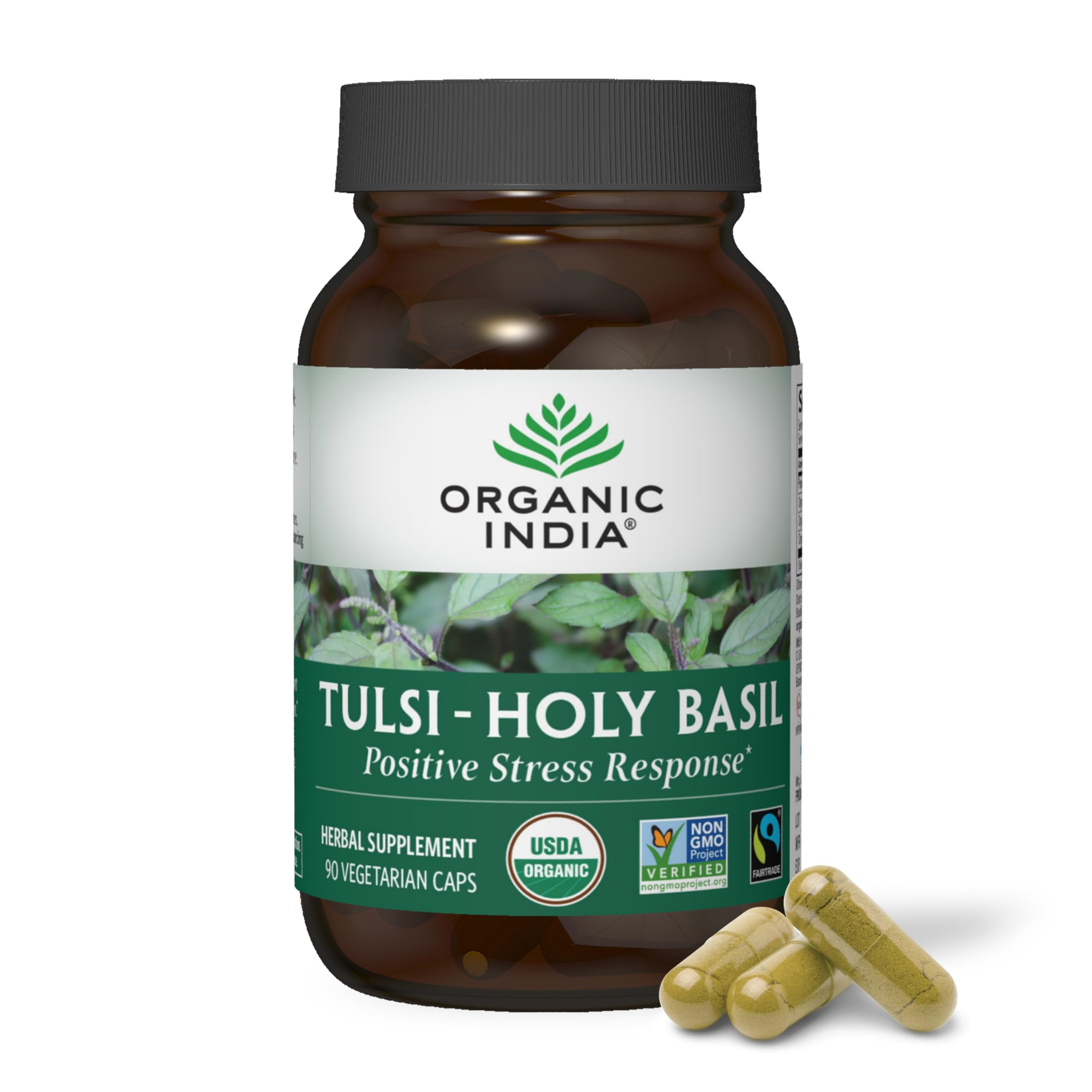 ORGANIC INDIA Tulsi Holy Basil Capsules - Immune Support, Stress Relief, 90 Capsules