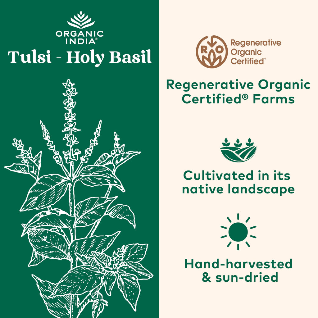 ORGANIC INDIA Tulsi Holy Basil Capsules - Immune Support, Stress Relief, 90 Capsules