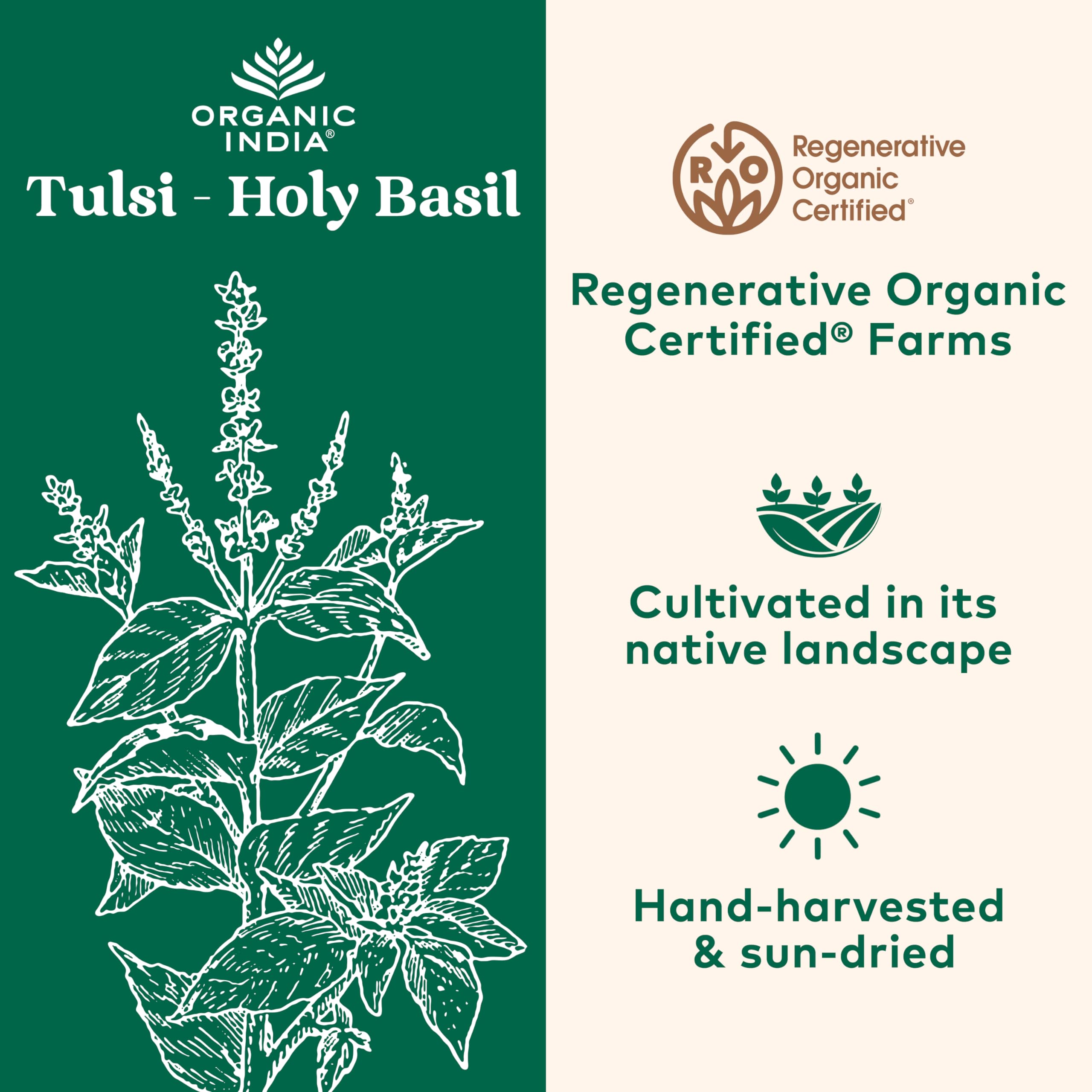 ORGANIC INDIA Tulsi Holy Basil Capsules - Immune Support, Stress Relief, 90 Capsules