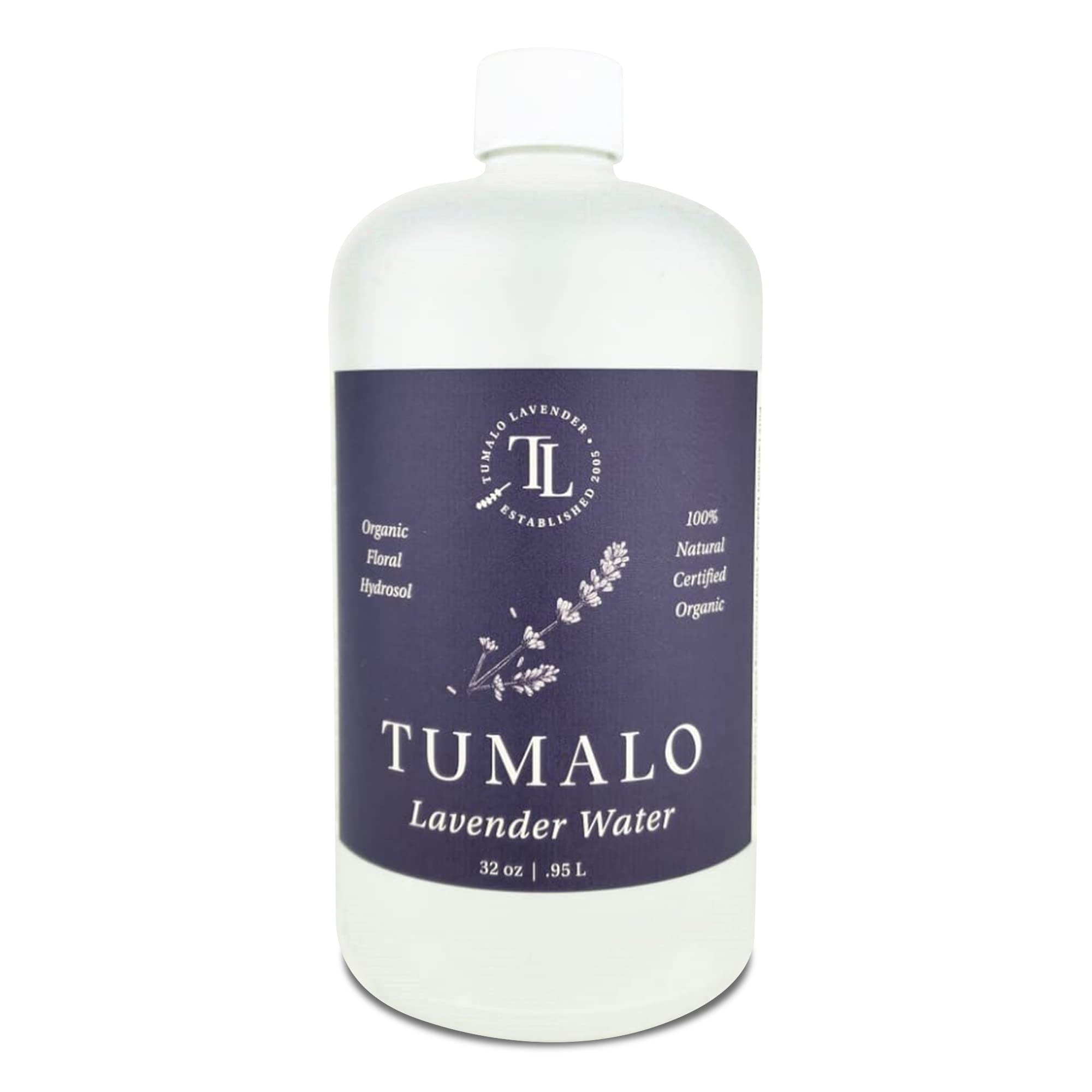 TUMALO LAVENDER Hydrosol 32 oz | Pure Organic Lavender Floral Water - Made in USA for Skincare & Aromatherapy