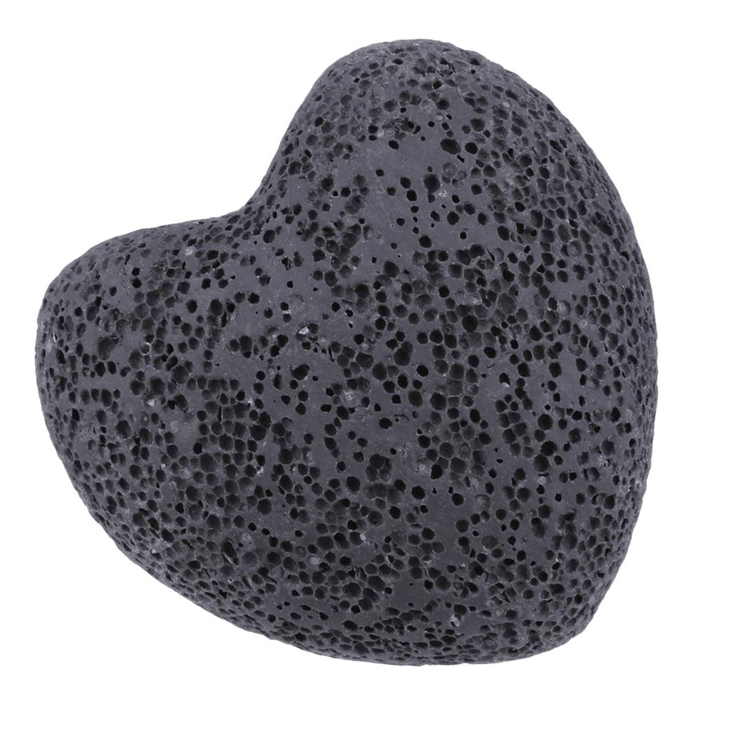 TUMBEELLUWA Heart Essential Oil Diffuser Stones – Hand Carved Lava Rock, Pack of 10 (1 inch, Black)