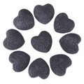 TUMBEELLUWA Heart Essential Oil Diffuser Stones – Hand Carved Lava Rock, Pack of 10 (1 inch, Black)