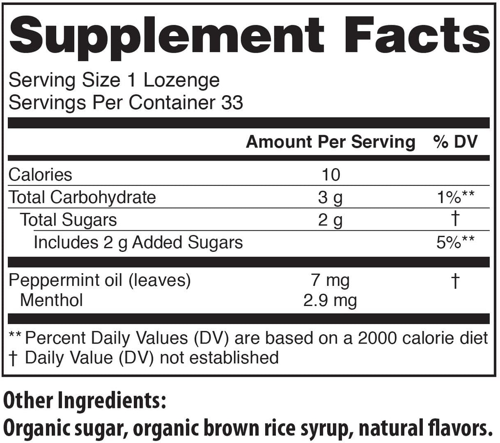 tummydrops Natural Peppermint Lozenges | Gluten Free, Vegan, Organic | 33 Pack