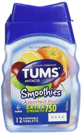 TUMS Smoothies Assorted Fruit Chewable Tablets — 12 Count Pack, 6 Pack Bundle