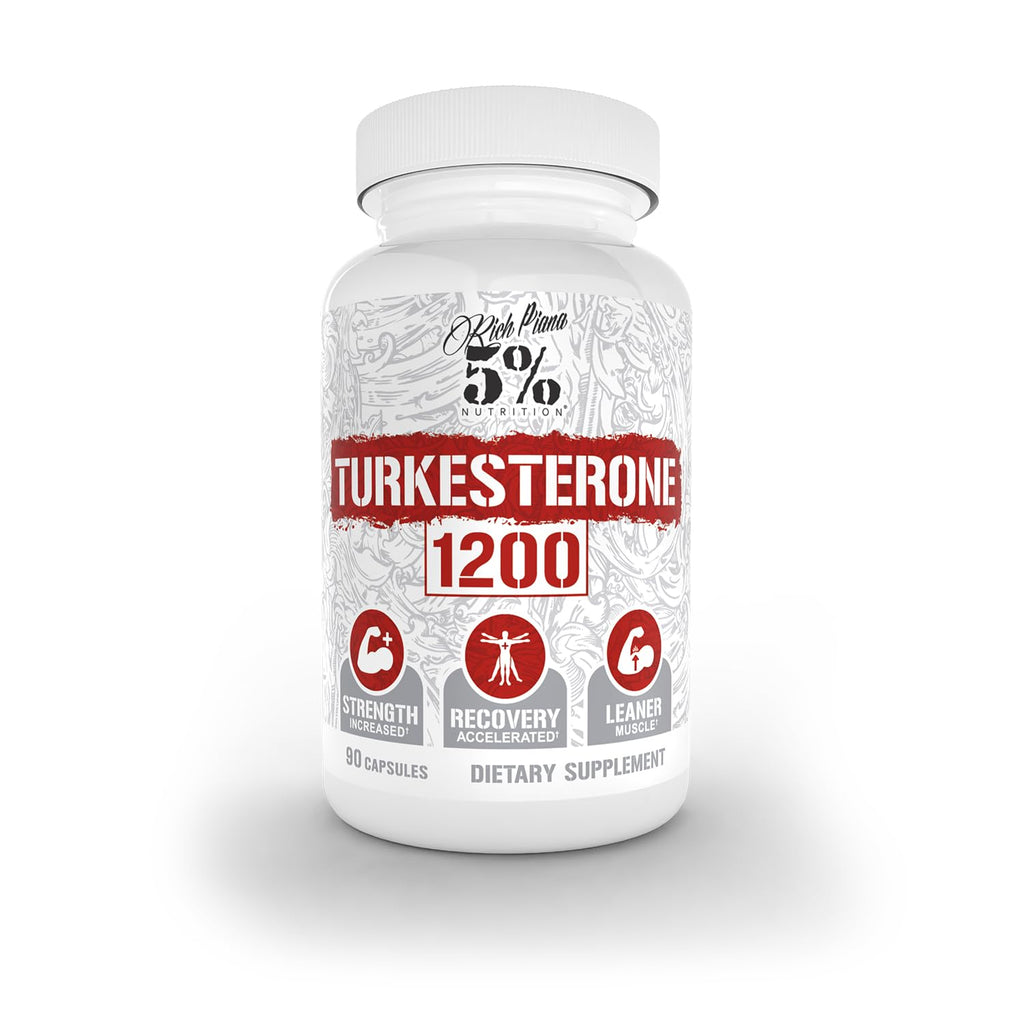 5% Nutrition Turkesterone 1200mg | Max Purity & Absorption | Complexed with Astragin, Cyclodextrin & Naringin | 90 Capsules (1 Month Supply)