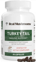 Real Mushrooms Turkey Tail Capsules – Organic, Vegan, 90 Count