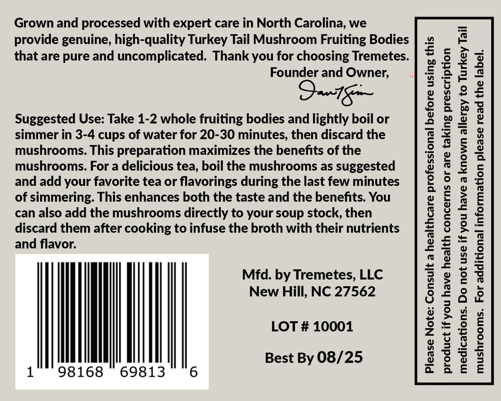 Turkey Tail Mushroom Fruiting Body – Lab-Verified 41.2% Beta-Glucans for Tea | Amber Glass Jar
