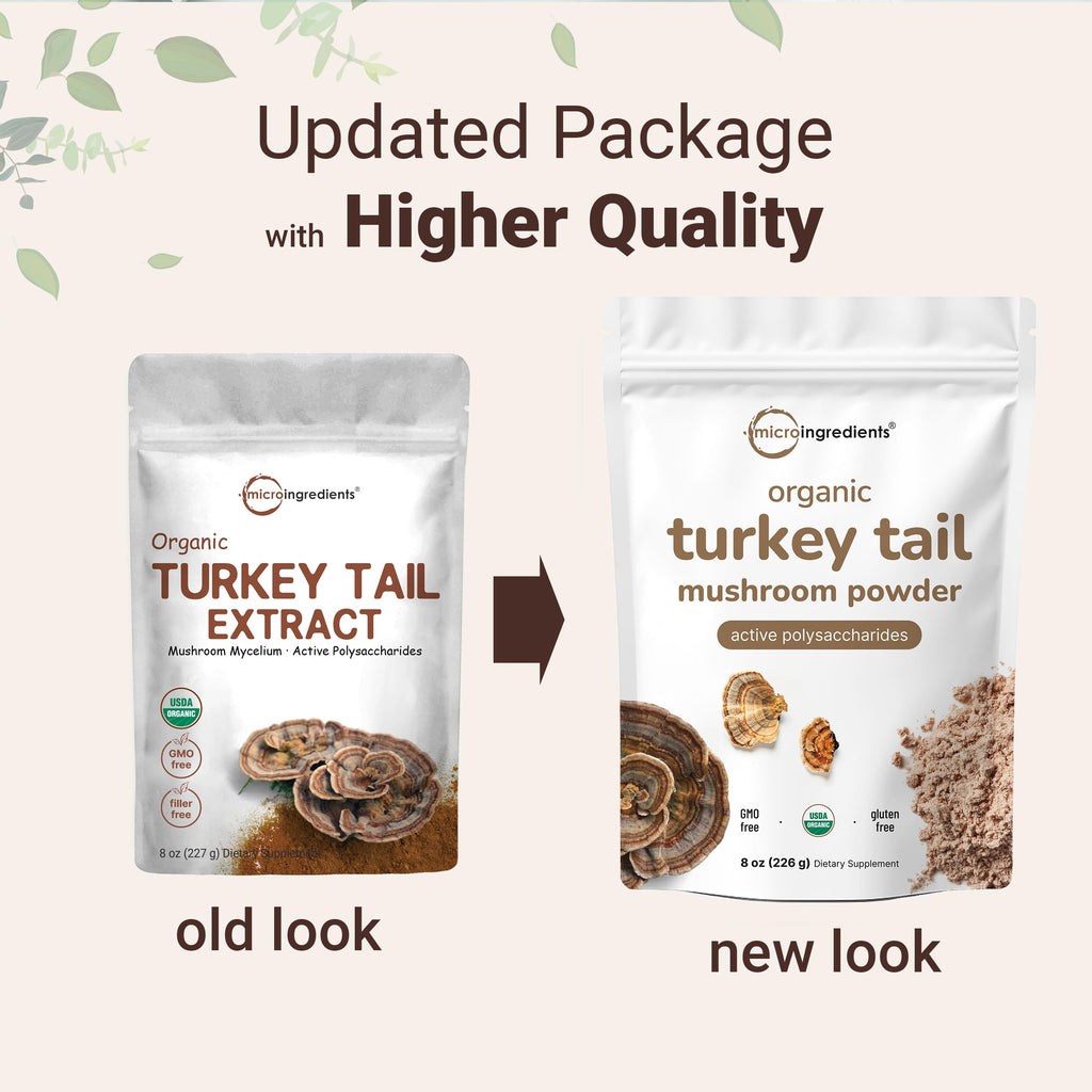 Turkey Tail Mushroom Powder 50:1 Extract - 8 oz Organic Freeze-Dried | Immune Support & Cellular Health (Pet Friendly)