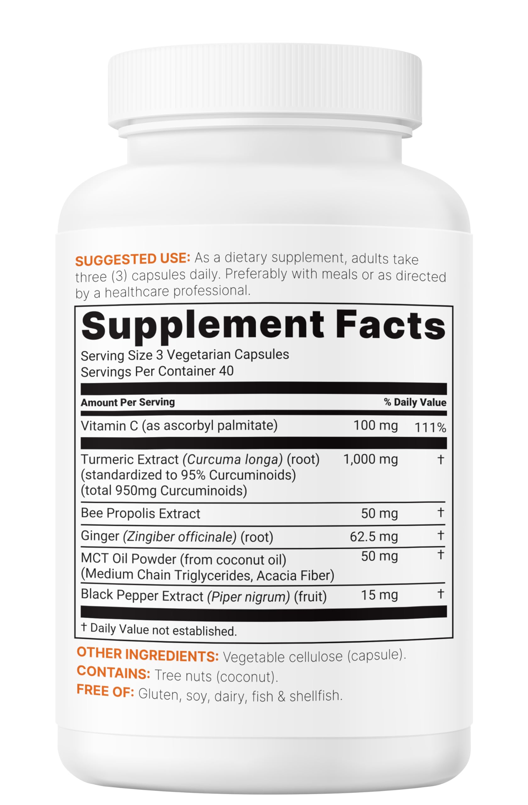 Micro Ingredients Turmeric Curcumin 1000mg | 240 Veggie Capsules | 95% Curcuminoids