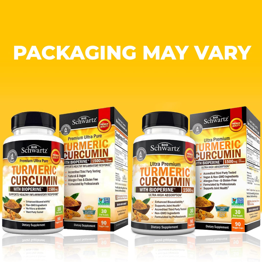 Turmeric Curcumin 1500mg with BioPerine – 90 Vegan Capsules (95% Curcuminoids)