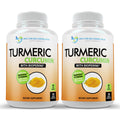 Turmeric Curcumin 2250mg Veggie Caps - 95% Curcuminoids + Bioperine - 2-Pack - Organic