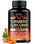 Turmeric Curcumin 2365mg with Ginger & Black Pepper – 120 Capsules – Made in USA