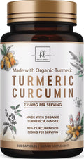 Turmeric Curcumin 95% Curcuminoids, 1750mg with BioPerine | Vegan, Non-GMO, 360 Capsules | USA Bottled