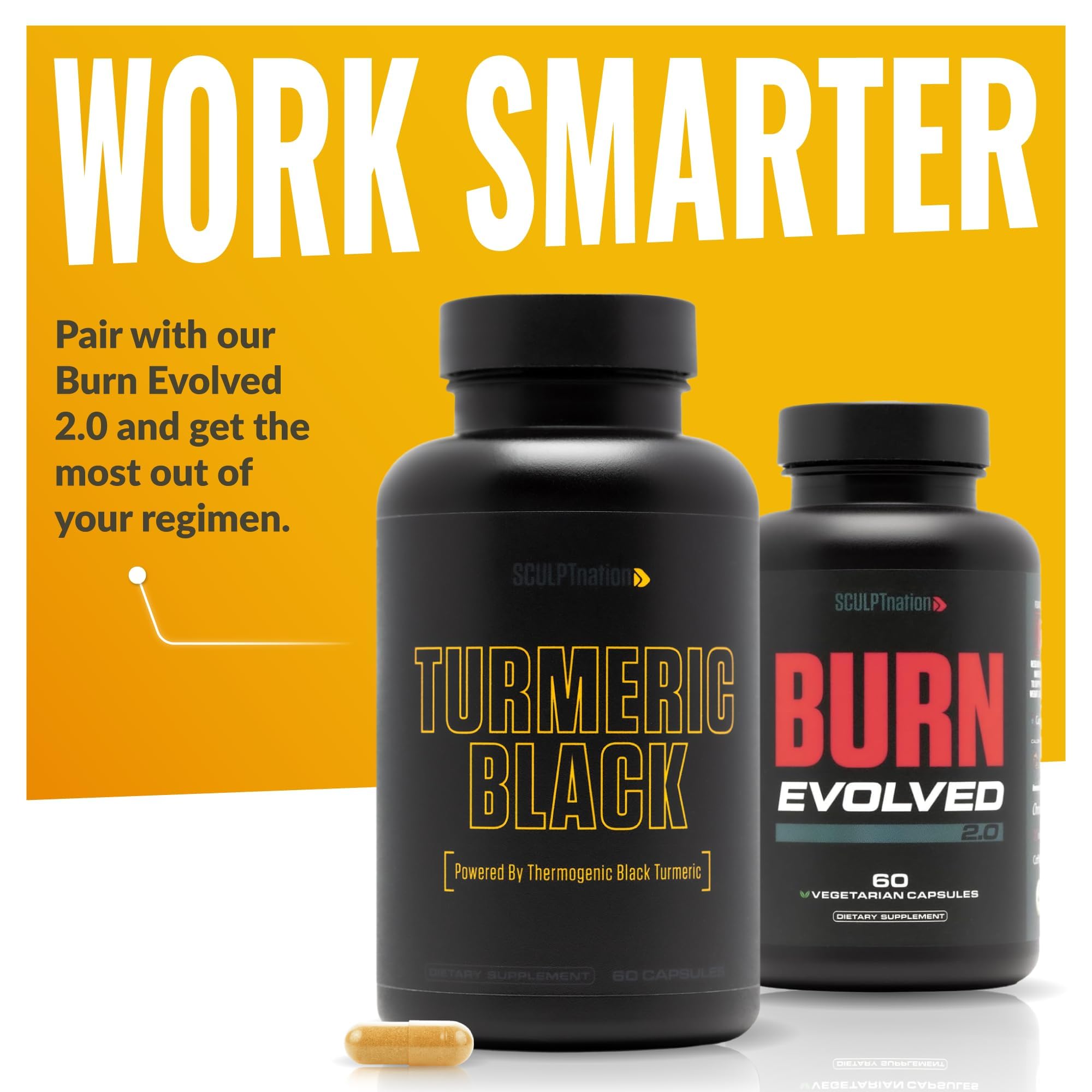 Sculpt Nation by V Shred Turmeric with BioPerine & Sirtmax for Joint Health – 60-Day Supply