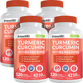 PrimeMD 5-in-1 Organic Turmeric Curcumin + Berberine & Cinnamon (4210mg) – 120 ct Pack of 4