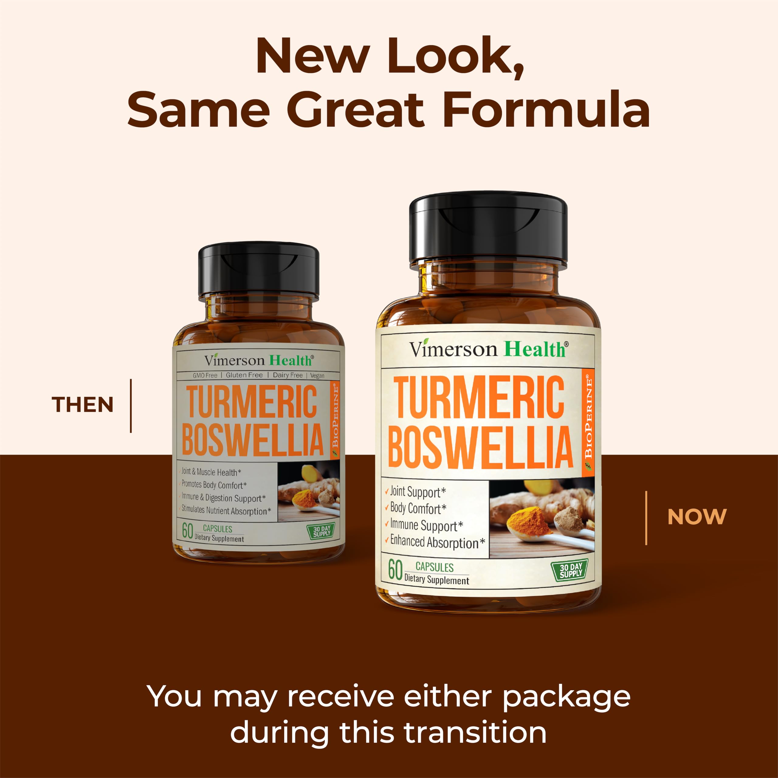 Vimerson Health Turmeric Curcumin with Boswellia Serrata & Ginger – 95% Curcuminoids, BioPerine, 2-Pack