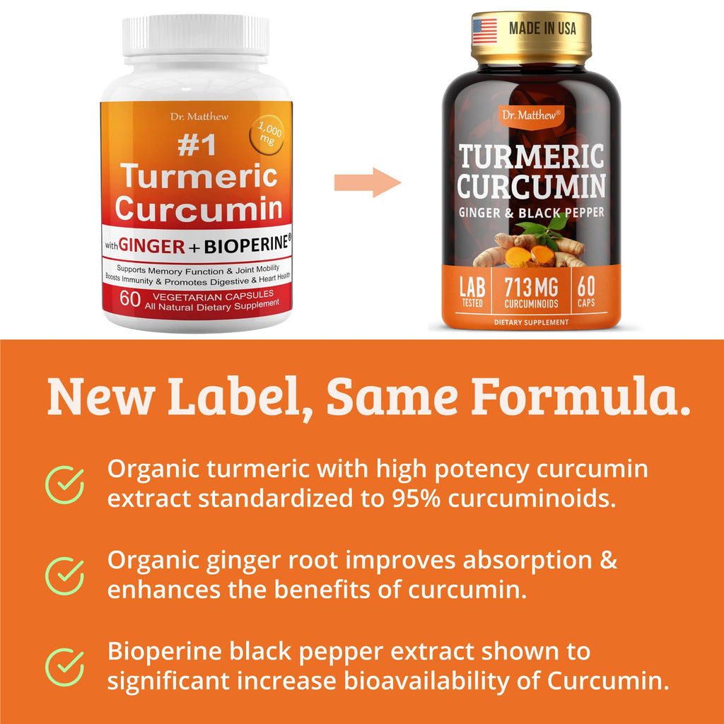 Turmeric Curcumin with Black Pepper 1000mg – 60 Capsules | 15X Absorption