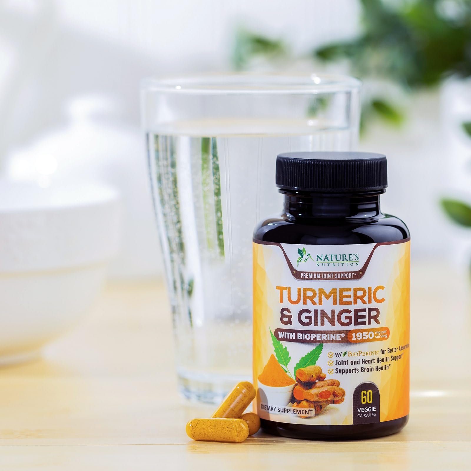 Turmeric Curcumin 1950mg with Bioperine – 60 Capsules