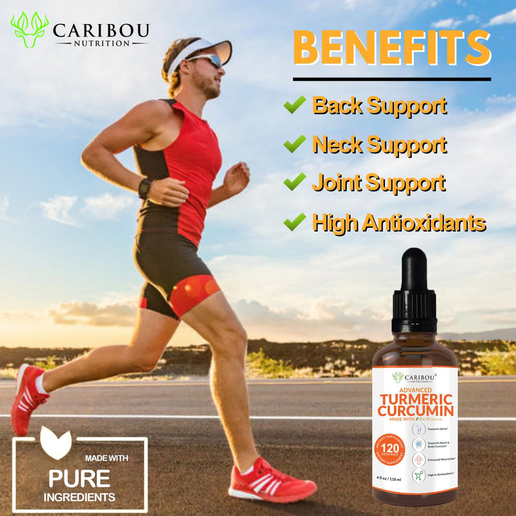 Liquid Turmeric Curcumin with Bioperine for Enhanced Absorption - Joint Support (4 oz)