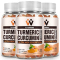 Turmeric Curcumin Gummies with Ginger & Black Pepper – 3 Pack (Vegan, Organic, Gelatin-Free)