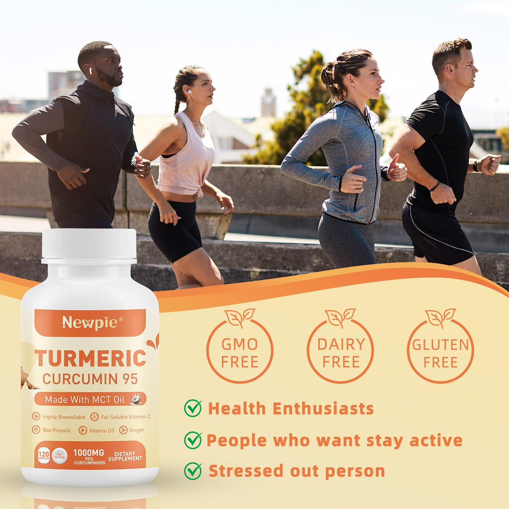 Turmeric Curcumin with MCT Oil – 120 Capsules, 95% Curcuminoids, Non-GMO, Gluten Free