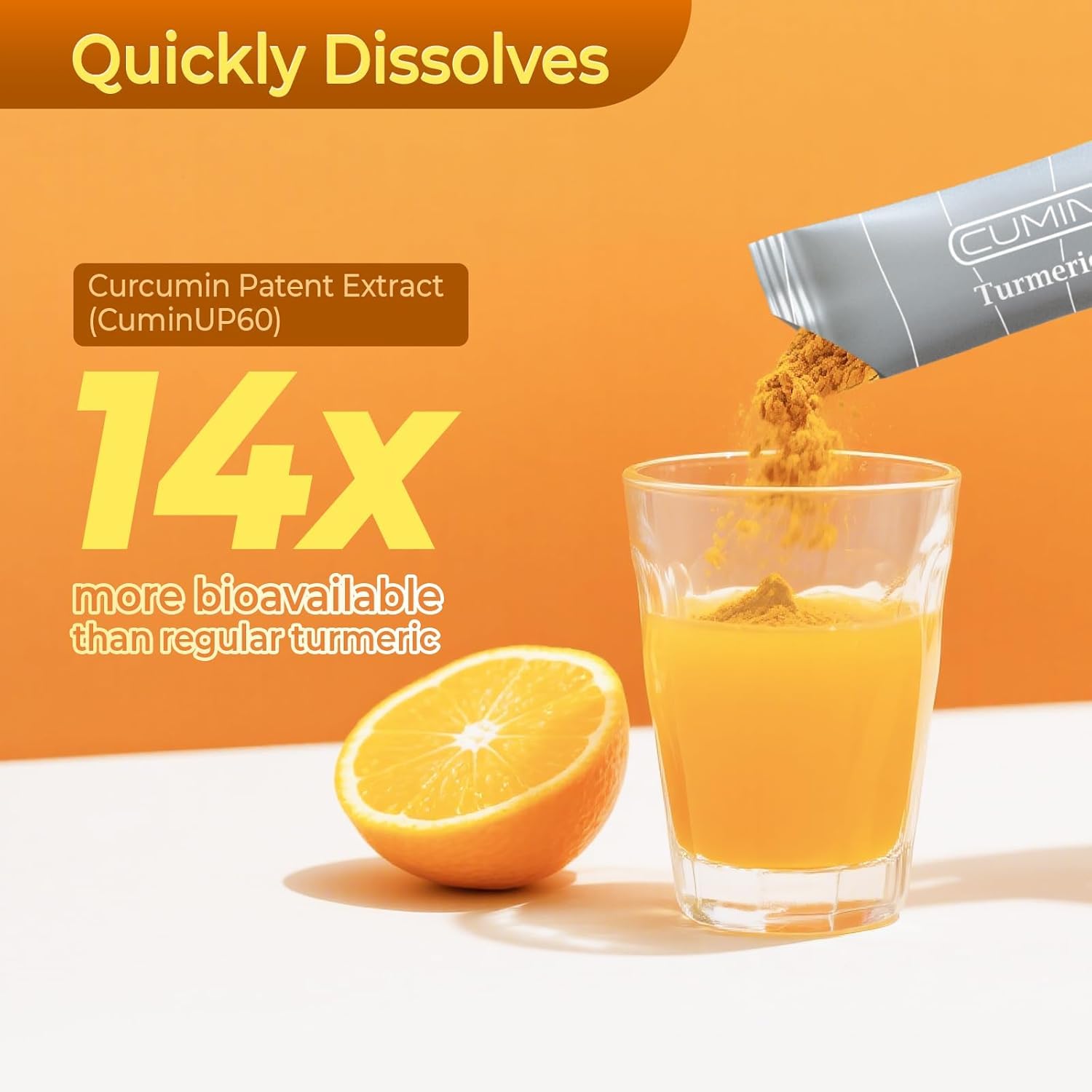 PureBotan Turmeric Curcumin Drink Powder | Orange Immunity Shots with Vitamin C