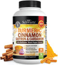 Turmeric Curcumin with Saffron, Cinnamon & Cardamom + BioPerine – Joint Support, 60 Capsules