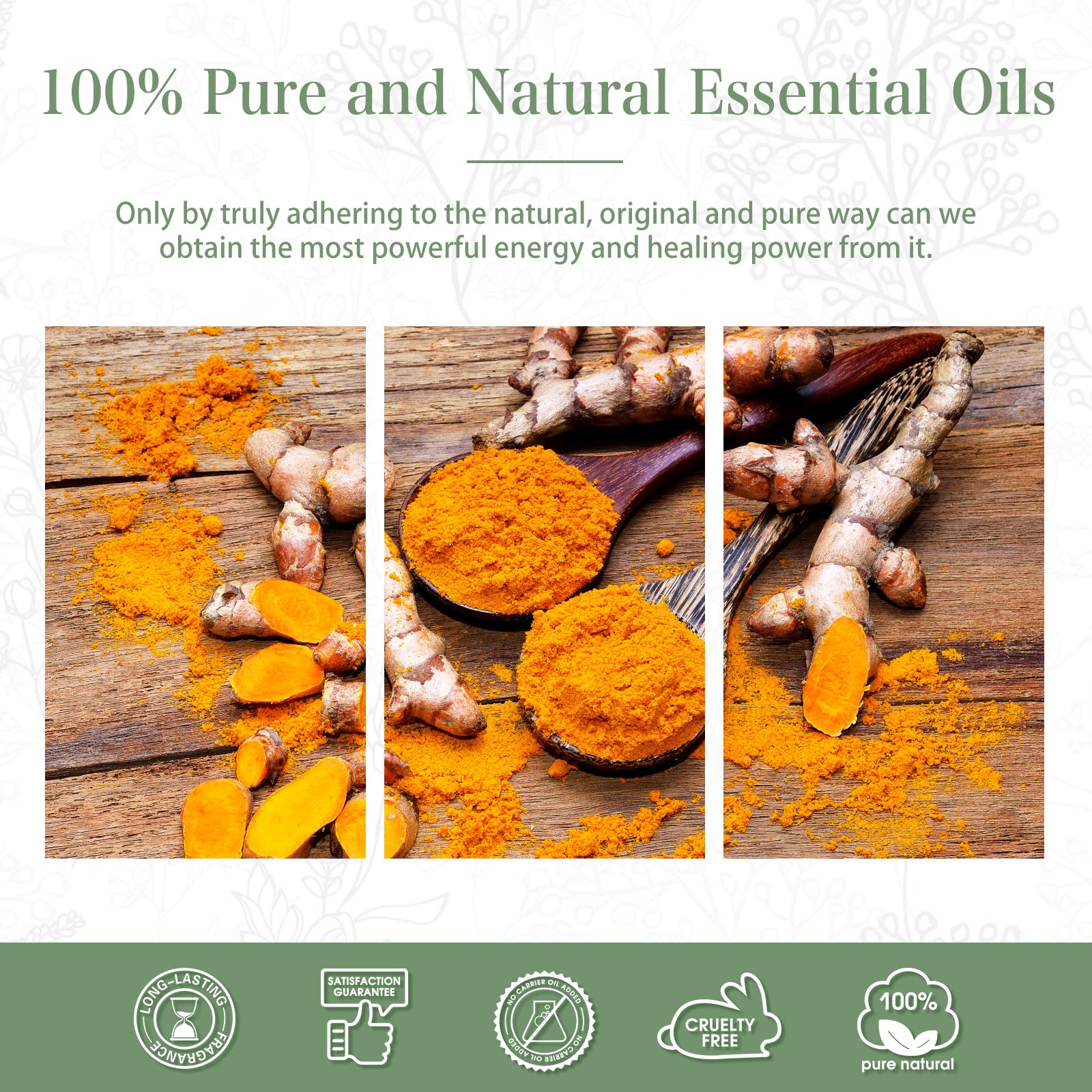 Turmeric 3.38fl.oz Essential Oil (100ml) | PHATOIL Pure Aromatherapy Oils for Diffuser, DIY Soap, Candle & Bath Bombs
