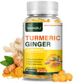 Turmeric Ginger Gummies with Black Pepper - 500 mg Curcumin for Immune Support | 60 Count