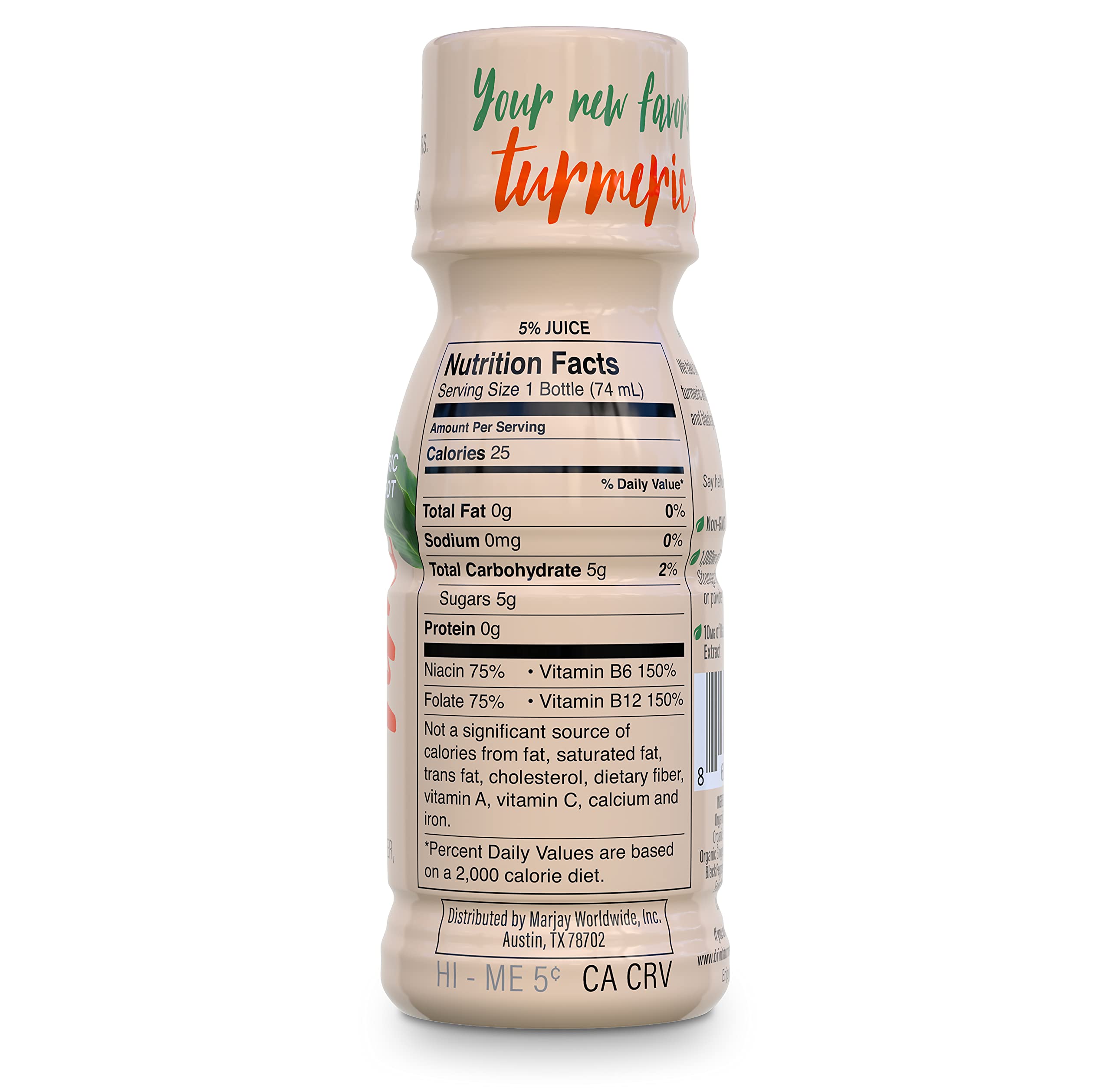 Turmeric Time Turmeric Shots – Ginger, Citrus & Honey, 12 Pack | Non-GMO