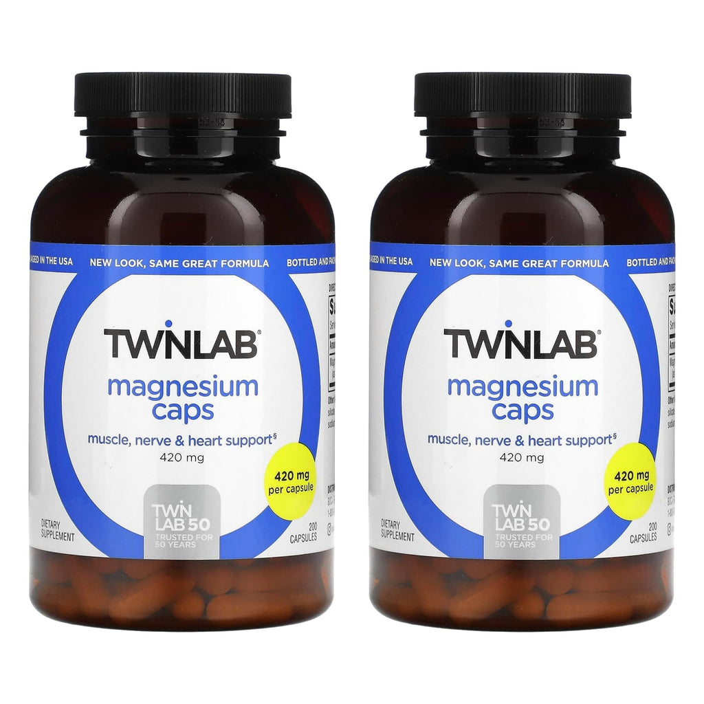 Twinlab Magnesium Caps - High Absorption Magnesium for Leg Cramps Relief