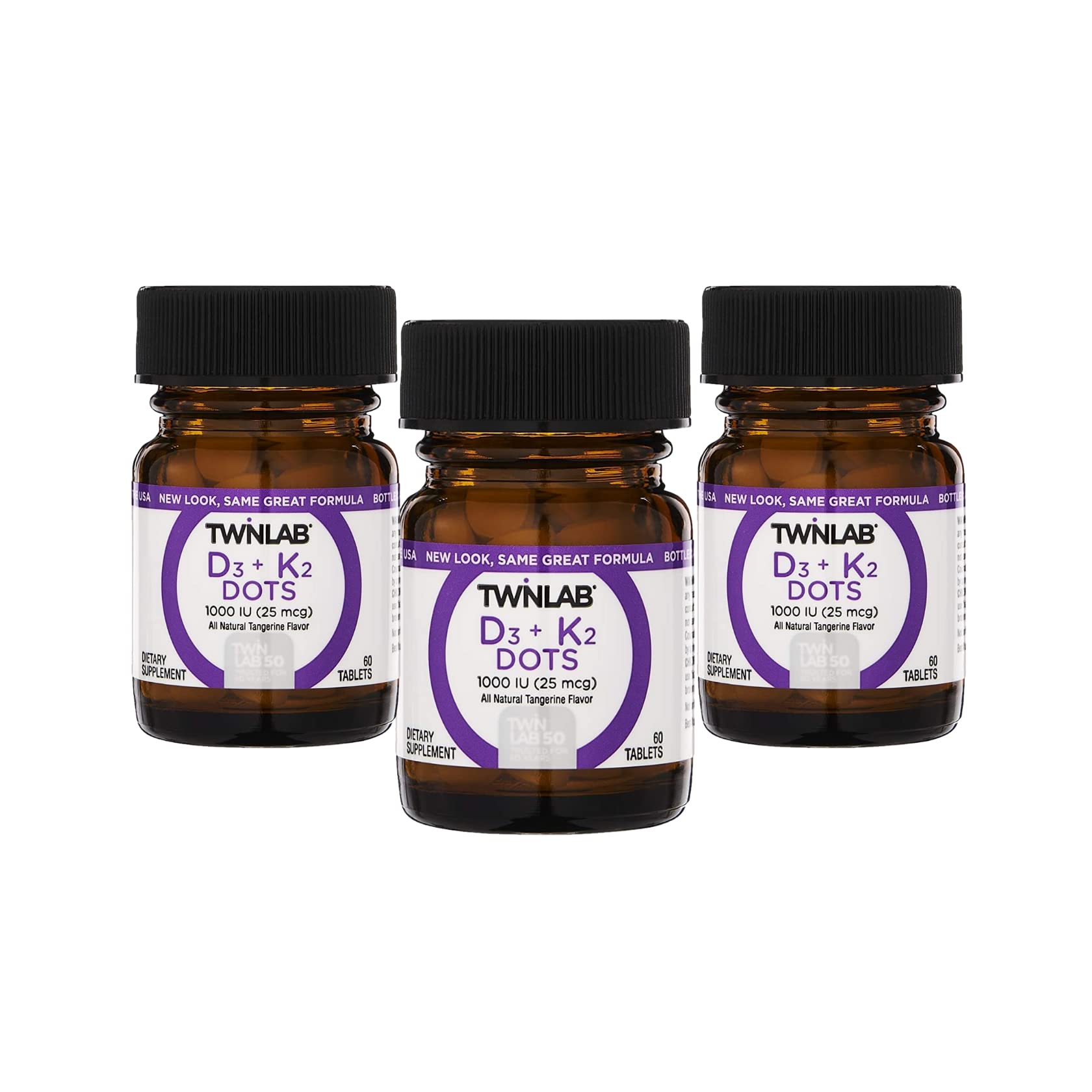 Twinlab Vit D3 1000 IU & K2 Dots, 3 Pack - Vitamin D3 + K2