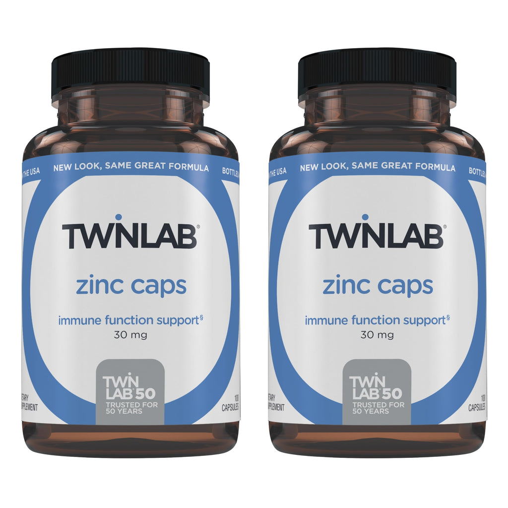 Twinlab Zinc Caps – Immune Support (Zinc Picolinate & Gluconate), 30mg, 100 Caps, 2 Pack