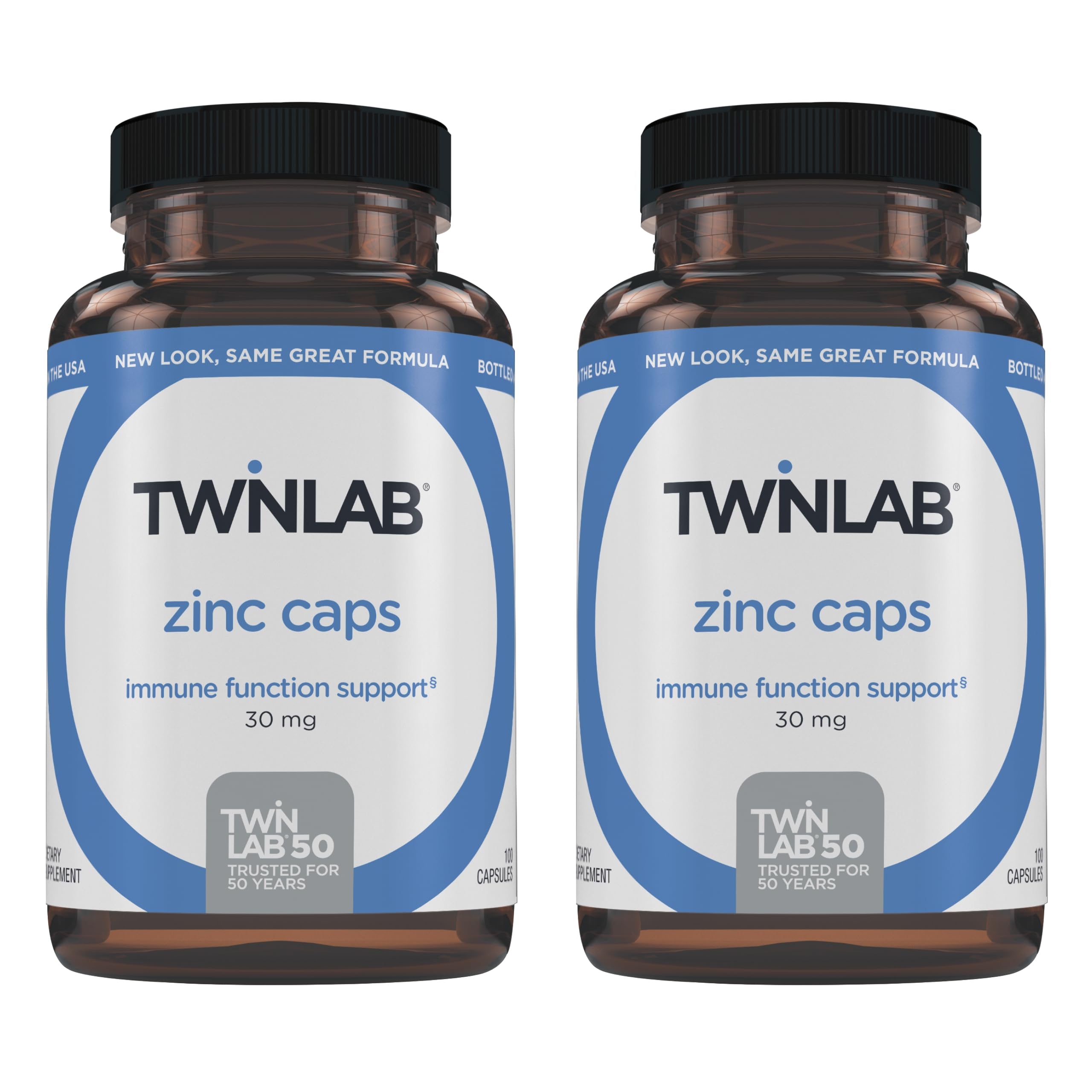 Twinlab Zinc Caps – Immune Support (Zinc Picolinate & Gluconate), 30mg, 100 Caps, 2 Pack