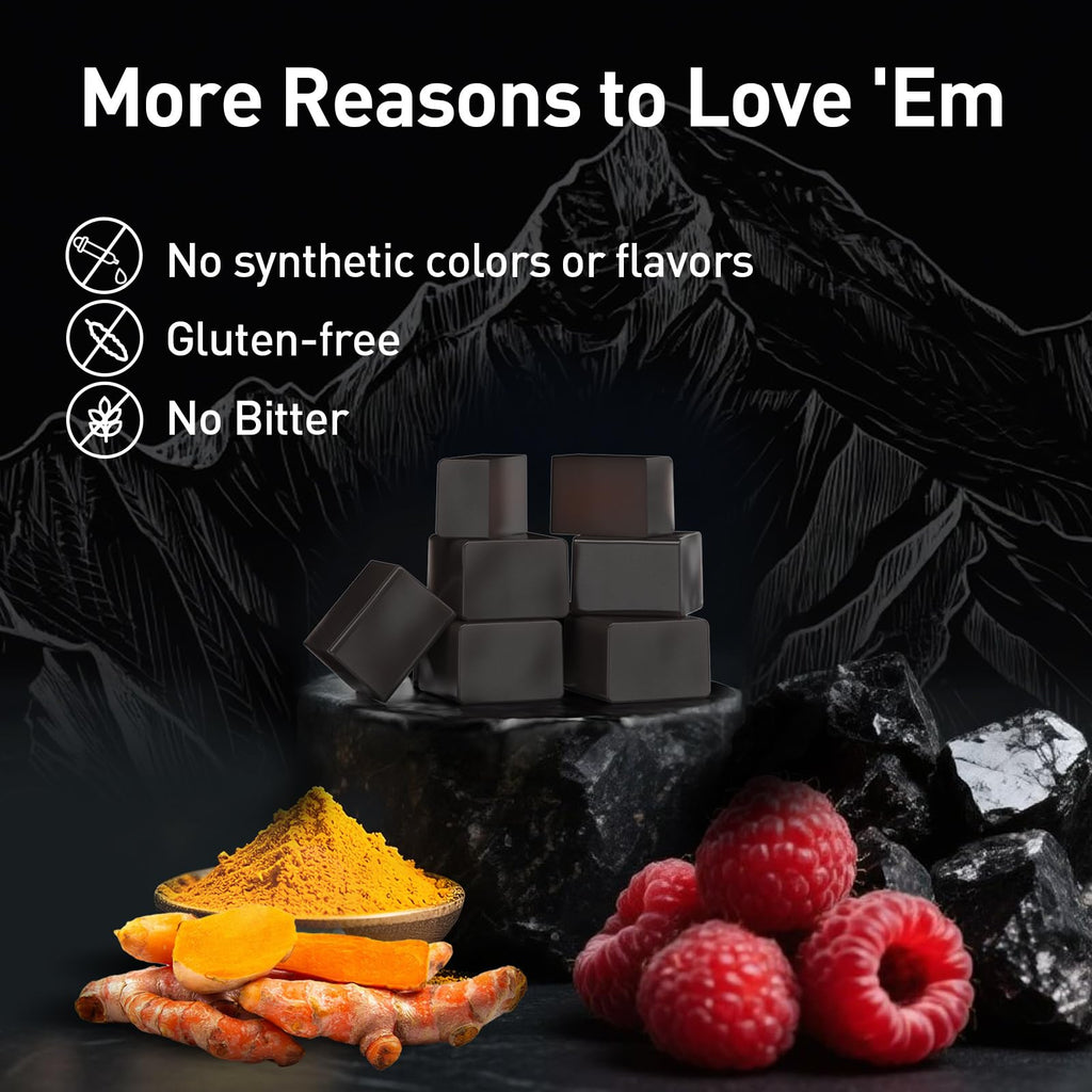 Eullsi Pure Himalayan Shilajit Gummies + Ashwagandha for Energy, Stamina & Immune Support | Vegan Non-GMO, 180 Count