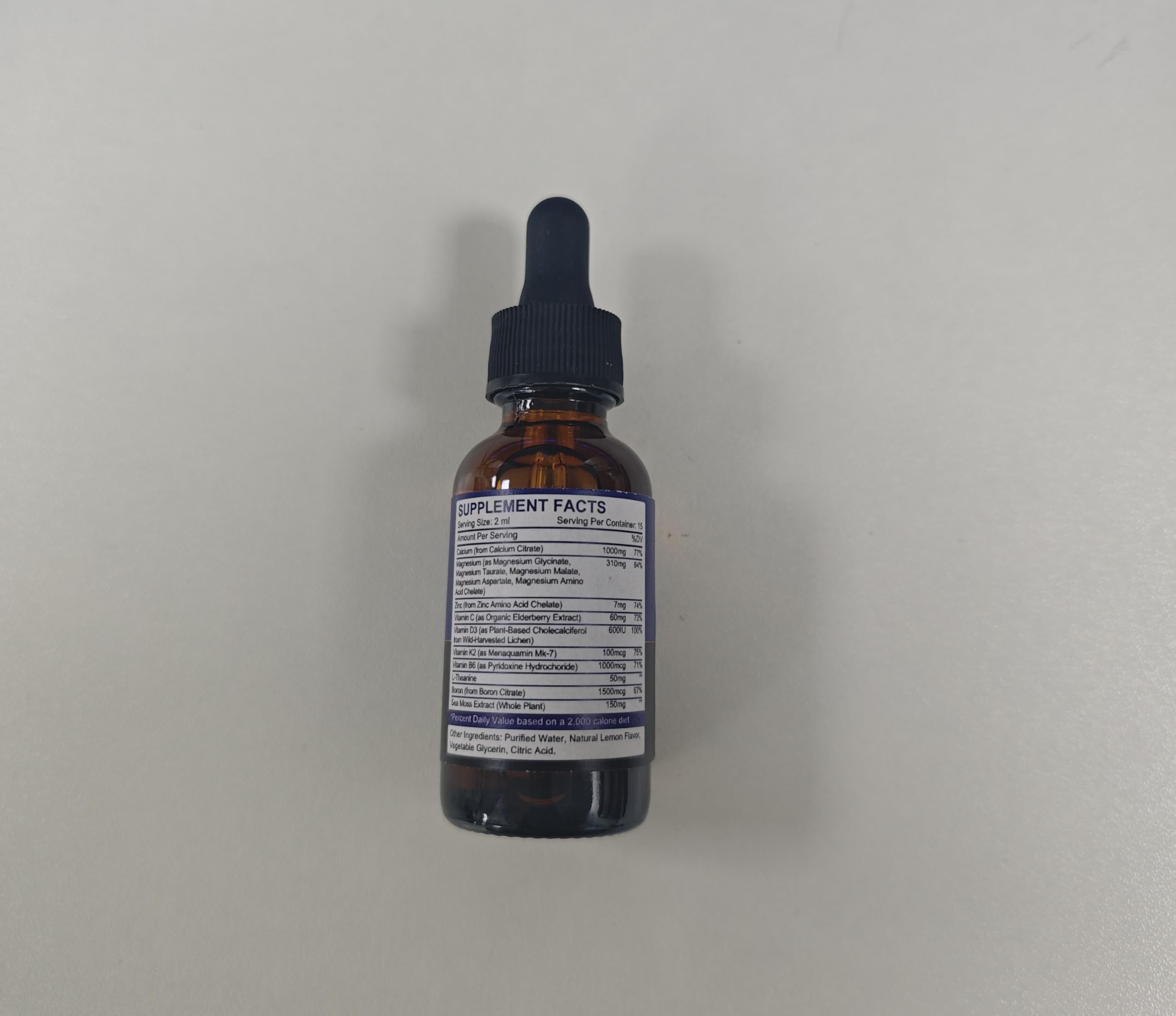 (2 Pack) Calcium Magnesium Zinc Liquid Drops - Lemon Flavor, Sugar Free