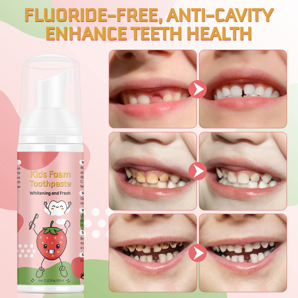 Kids Foam Toothpaste 3+ - Fluoride-Free, Fruity Flavor