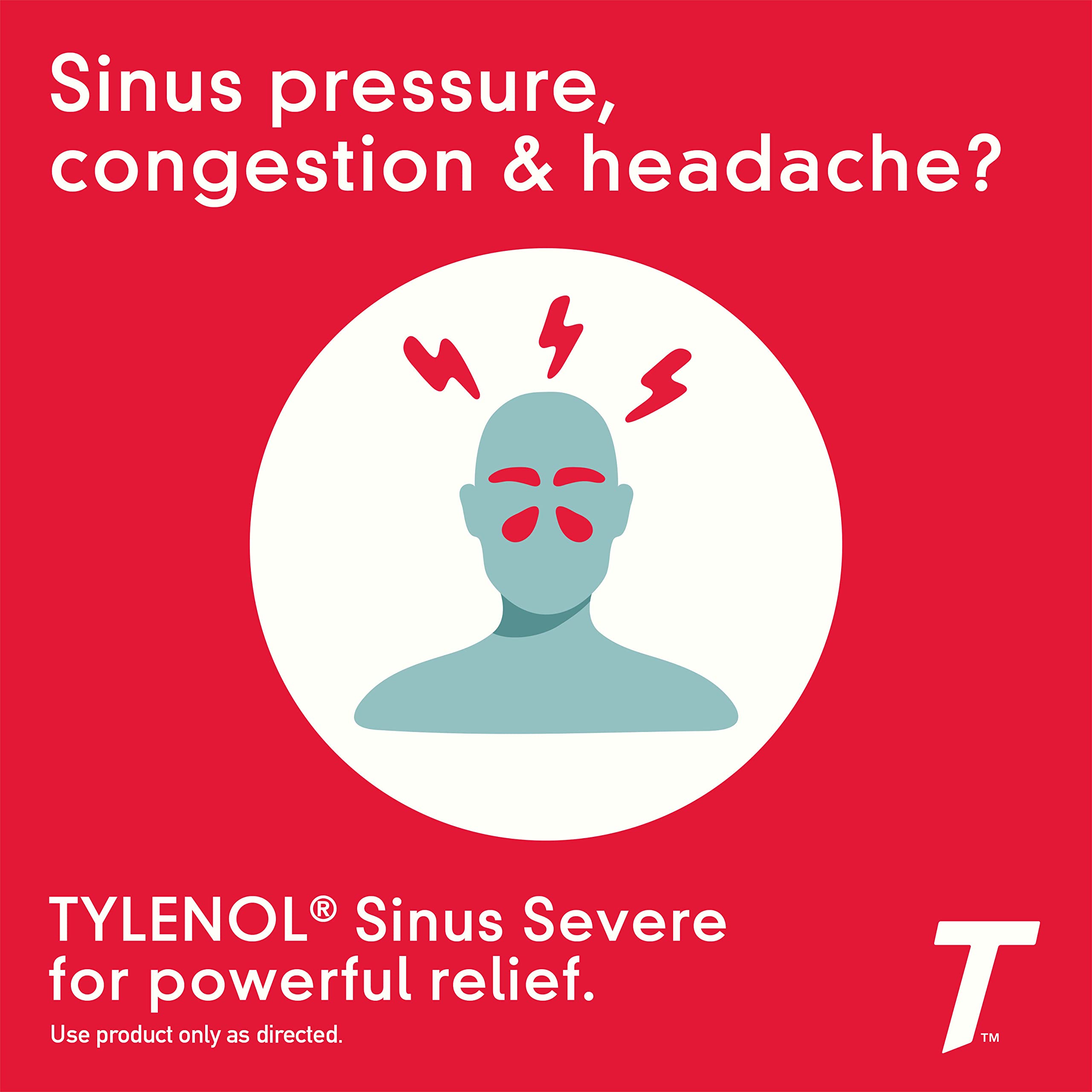 Tylenol Sinus + Headache Daytime Caplets — Non-Drowsy Sinus Relief & Headache Pain (24 ct)