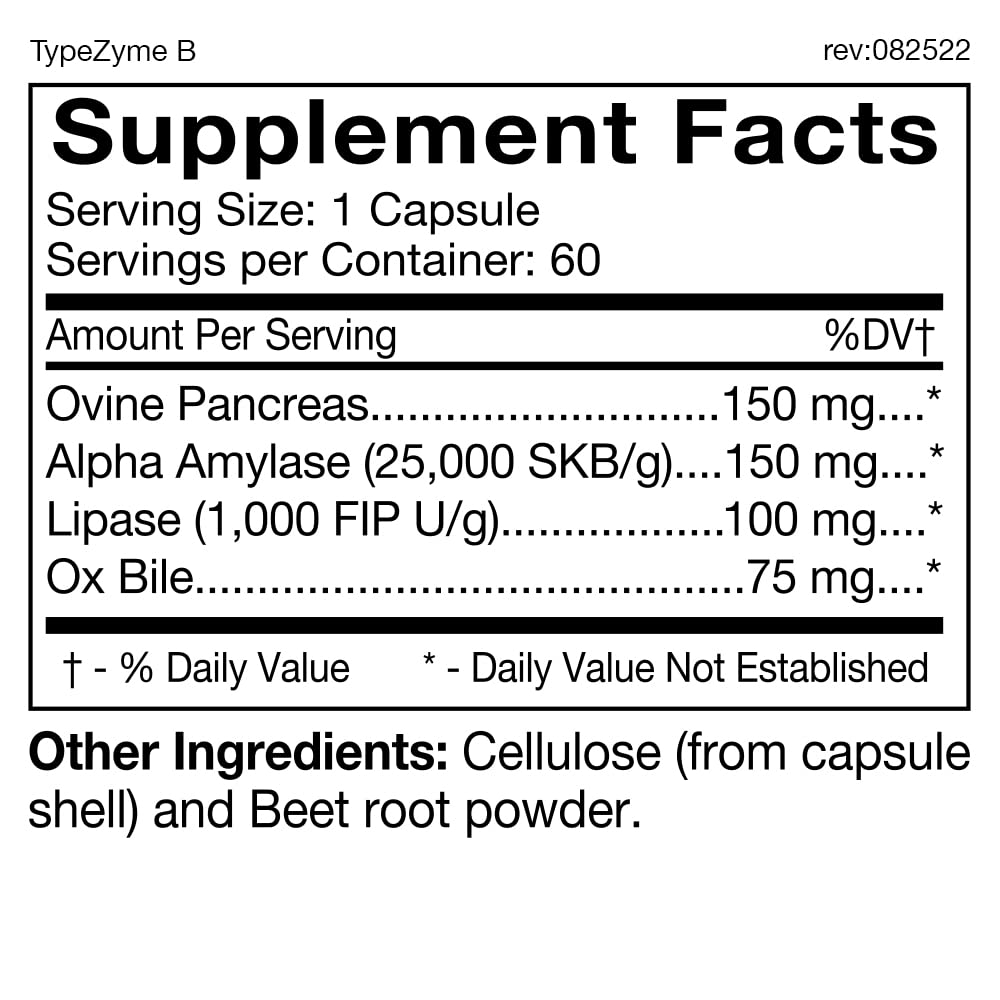D'Adamo TypeZyme – Digestive Enzyme for Blood Type B