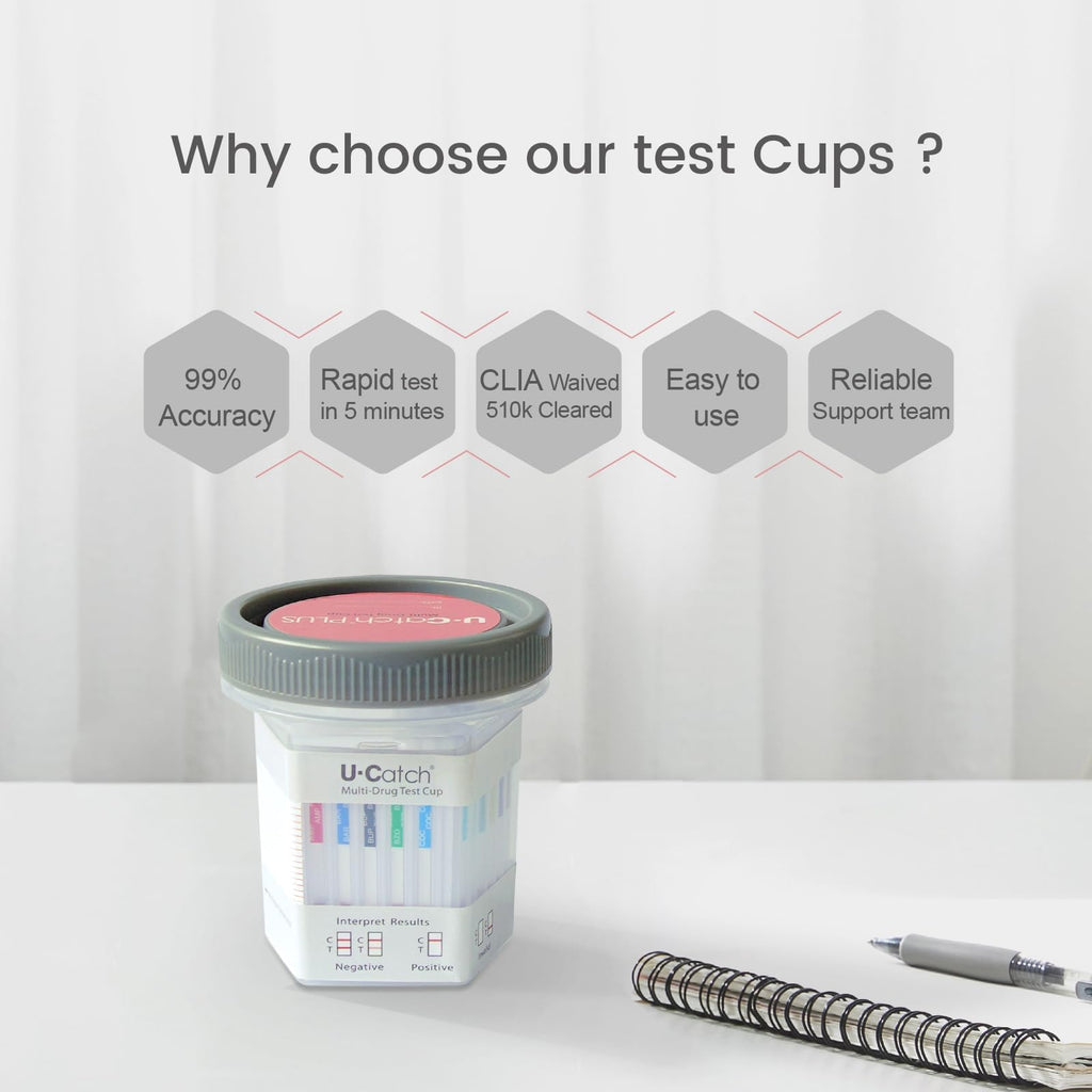 U Catch 5 Pack 12-Panel Drug Test Kit – Temperature Strip Urine Cup