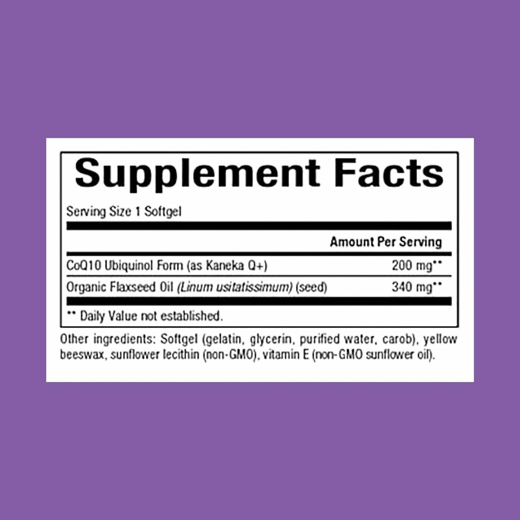 Natural Factors Ubiquinol 200 mg – Heart Health, Antioxidant Support & Energy (Flaxseed Oil) – 30 Softgels