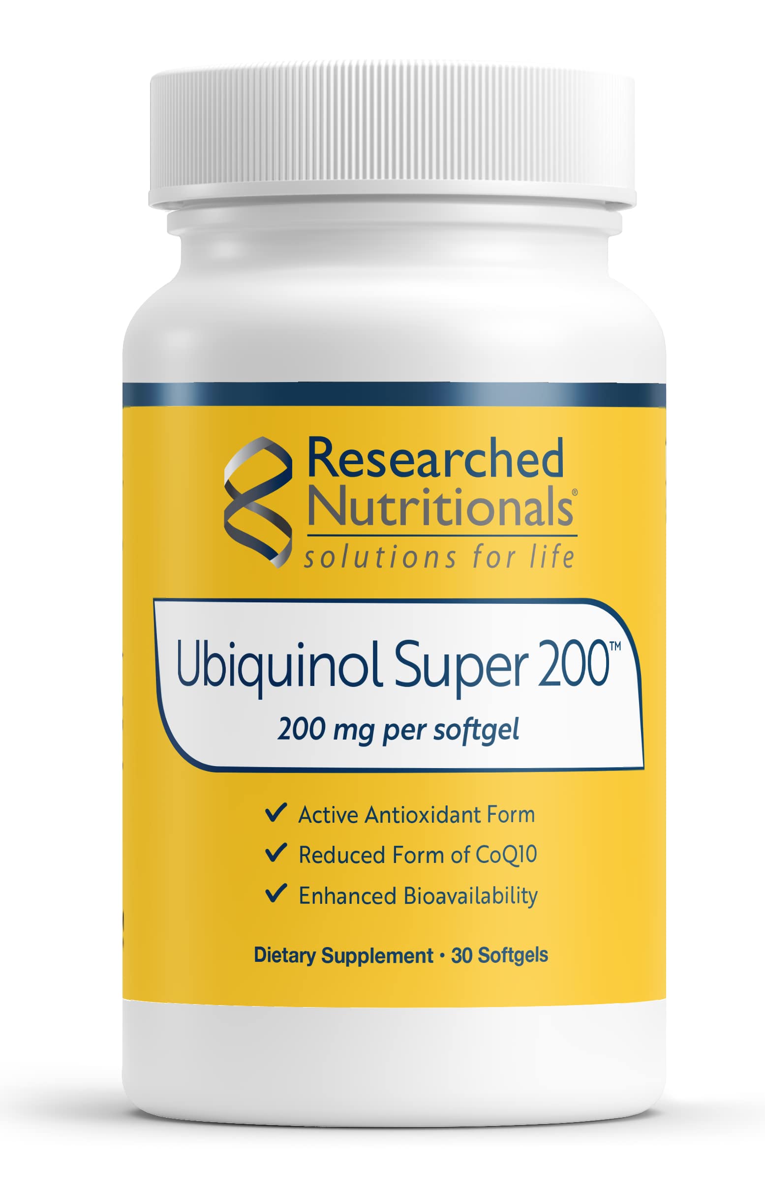 Researched Nutritionals Ubiquinol Super 200 - Enhanced Absorption CoQ10 200mg Softgels
