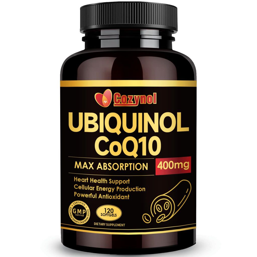 Ubiquinol CoQ10 400mg Softgels with Vitamin E & Omega-3, Max-Absorption, 120 Count, Non-GMO