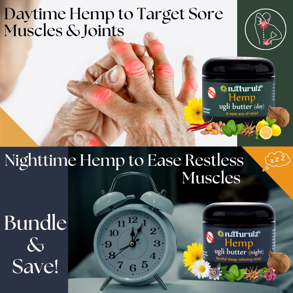 Ugli Butter Hemp Day & Night Bundle (2pk) 4oz – Daytime & Nighttime Topicals