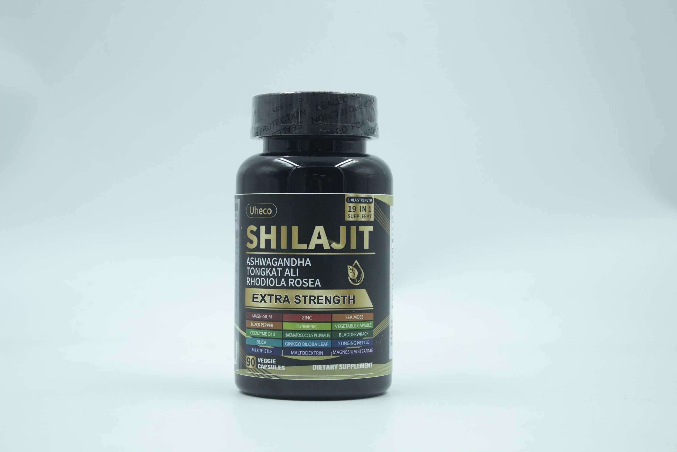 Uheco Shilajit Supplement with Sea Moss, Ashwagandha & Tongkat Ali – 90 Count