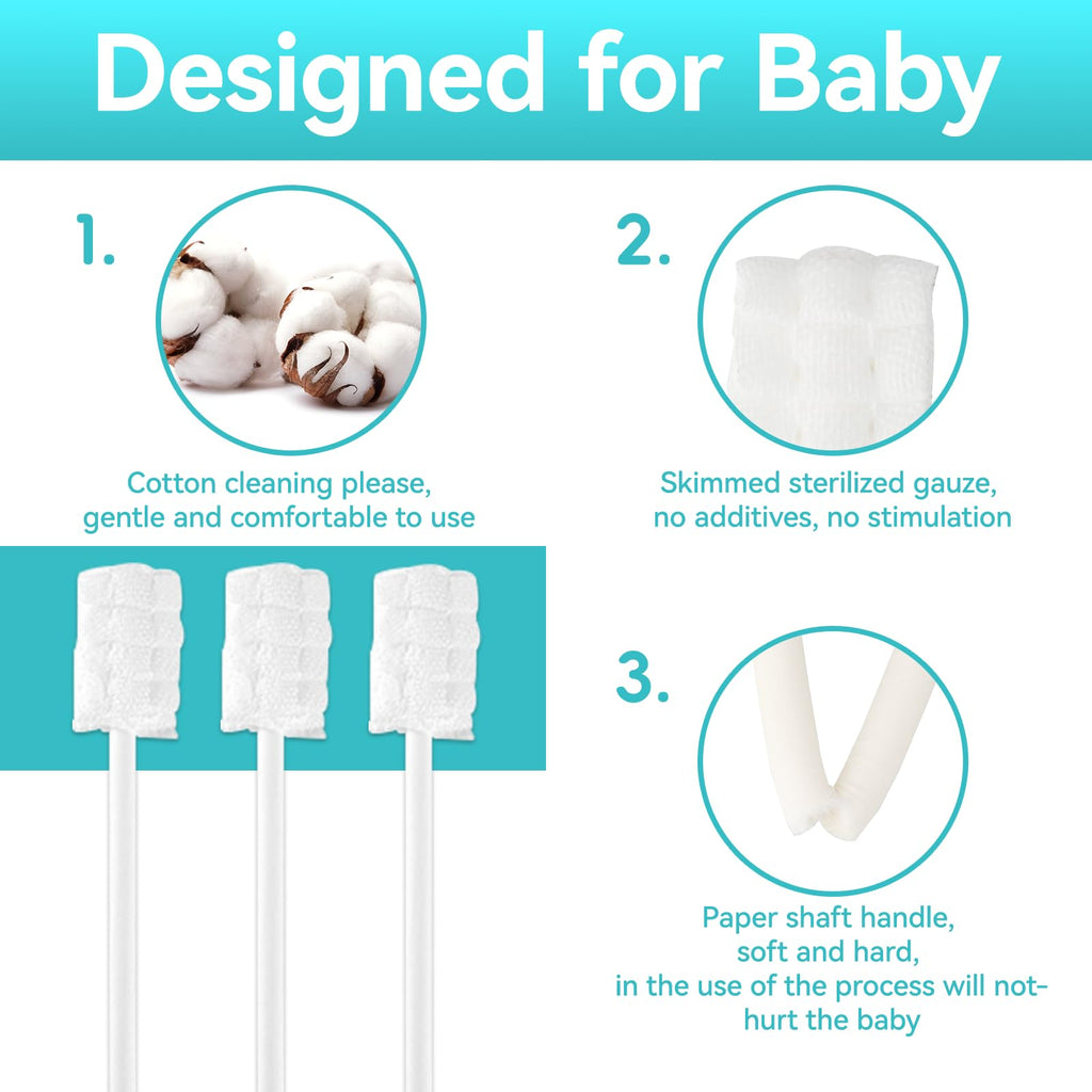 UHFi Baby Finger Toothbrush Kit – Oral Cleaner for 0-36 Months, Clay/Mint + 30pcs