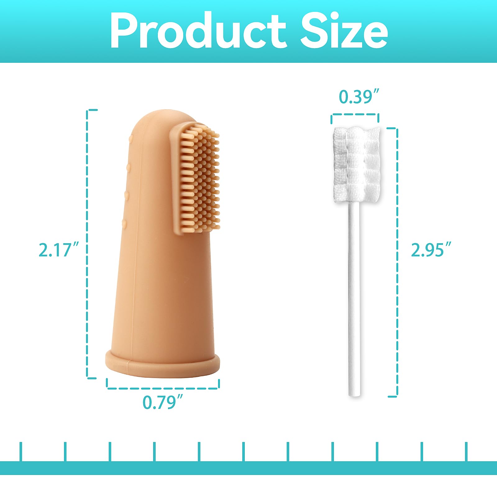 UHFi Baby Finger Toothbrush Kit – Oral Cleaner for 0-36 Months, Clay/Mint + 30pcs