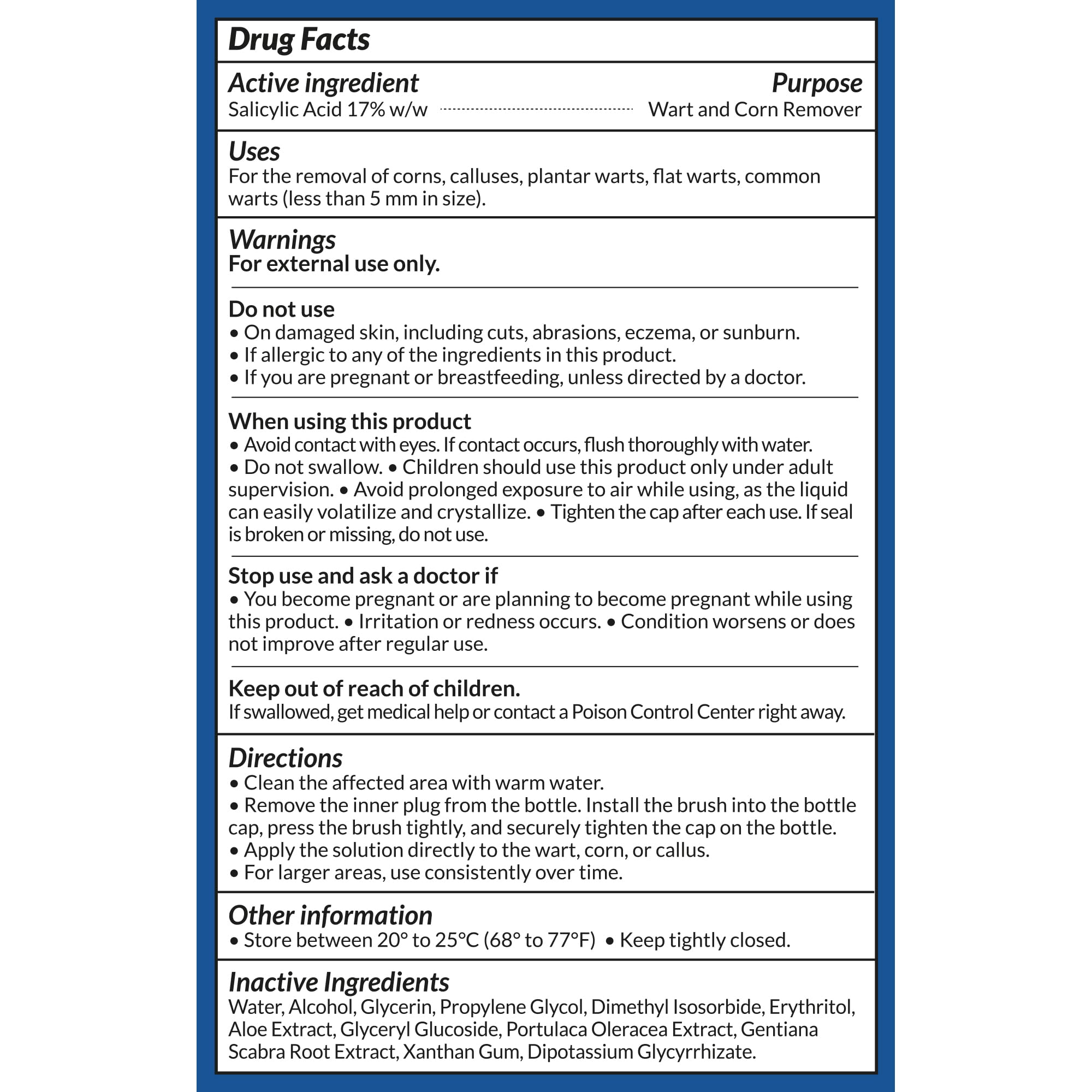 Uikeaft Wart Corn Callus Remover for Feet | Extra Strength Salicylic Acid Liquid 0.5oz (Unscented)