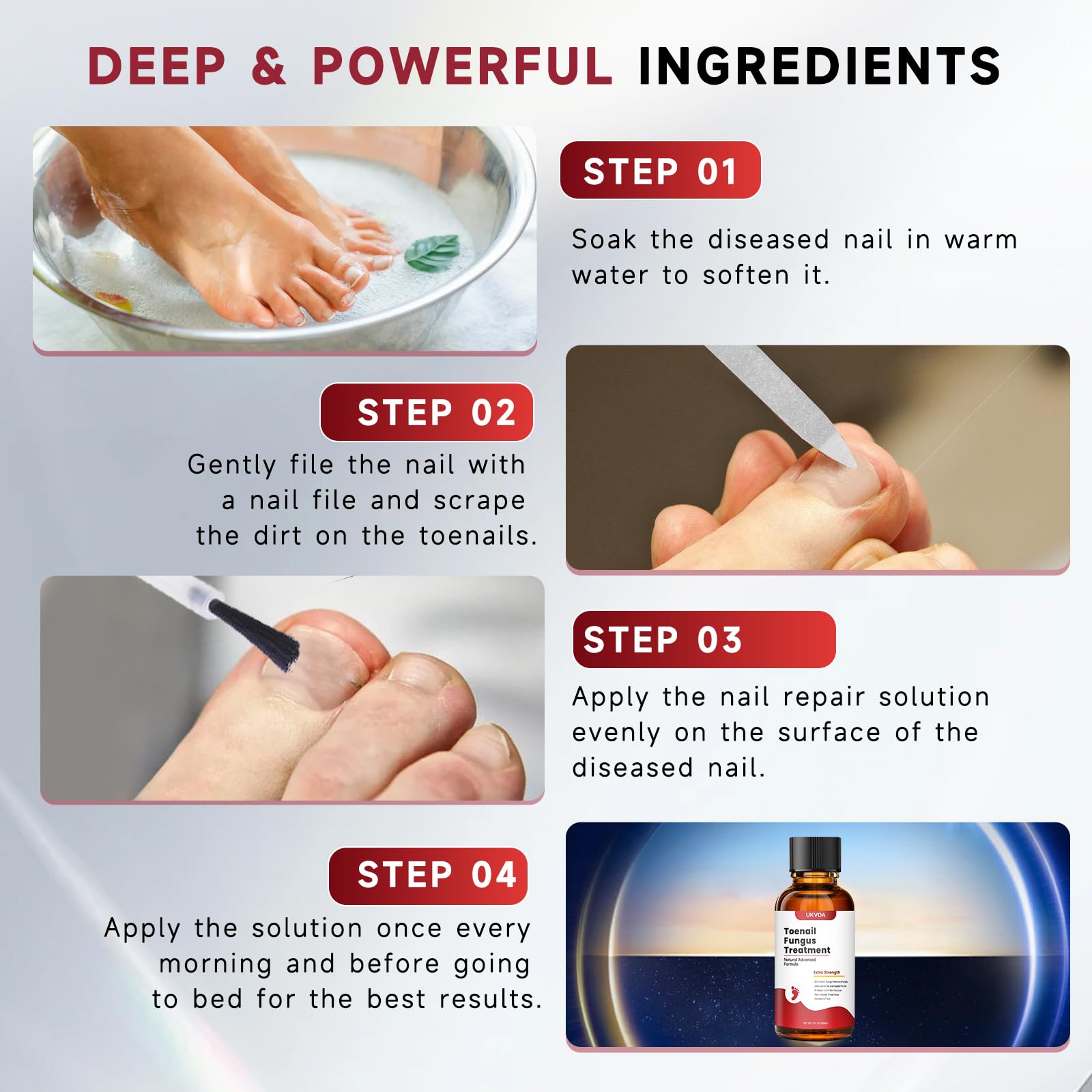 UKVOA Toenail Fungus Treatment Extra Strength Upgraded – Nail Repair for Thick, Discolored Nails