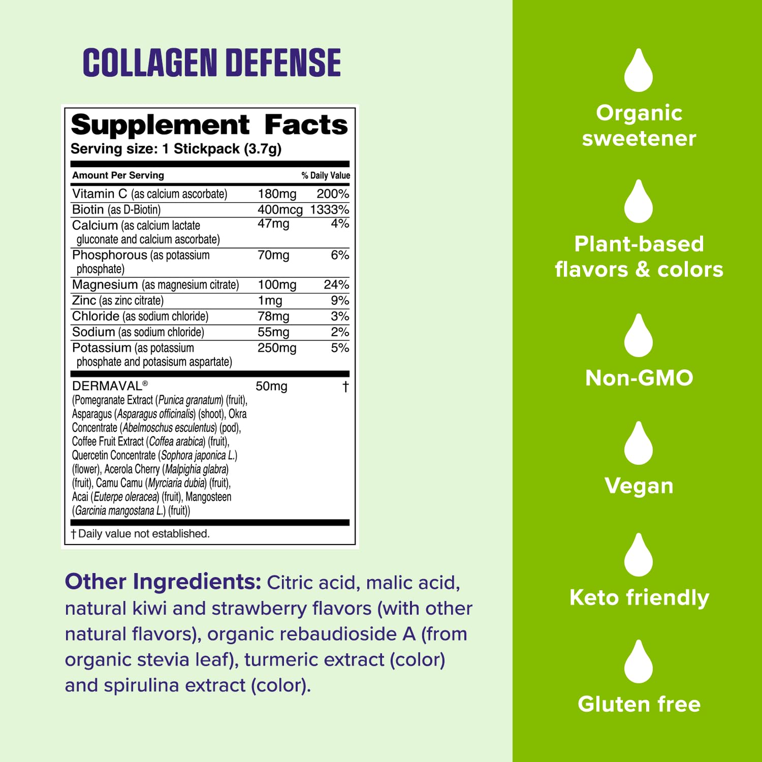 Ultima Replenisher Collagen Defense Electrolytes Powder – Kiwi Strawberry, 13 Stickpacks
